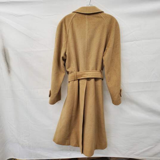 Vintage Burberrys' Espana Tan Camel Hair Tailored Single Breasted Belted Coat Men's Size M - AUTHENTICATED image number 3