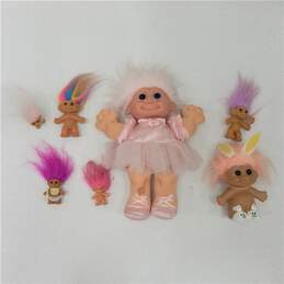 Ballerina 12 Inch Troll Doll W/ Small Dolls Lot