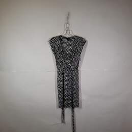 Womens Argyle Diamond Short Sleeve Knee Length Wrap Dress Size Small