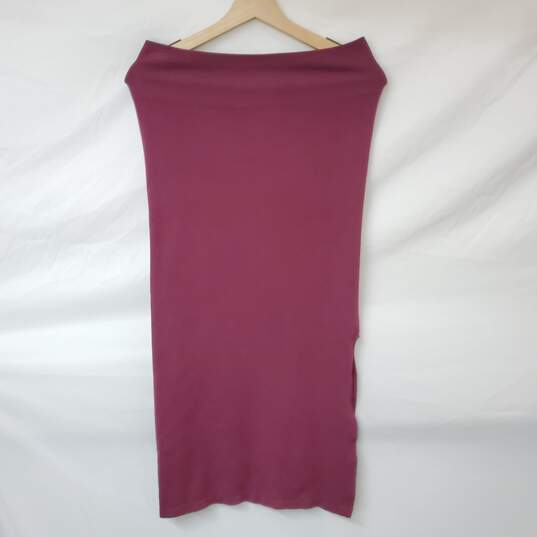 Fabletics Set of Rib Knit Top and Maxi Skirt in Burgundy Size Large image number 4