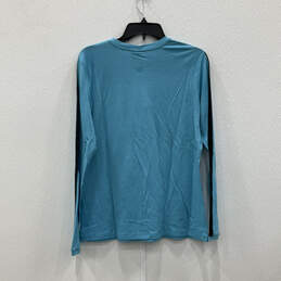 Womens Blue Black Crew Neck Long Sleeve Classic Pullover T-Shirt Size XL alternative image