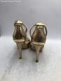 Michael Kors Womens Gold Leather Peep Toe Stiletto Platform Heels Size 8.5M image number 5