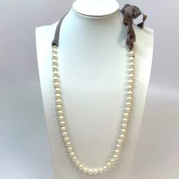 Designer J. Crew Gold-Tone White Pearl Fashionable Beaded Necklace