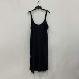 Womens Black Sleeveless Wide Strap Scoop Neck Pullover Tank Dress Size XL