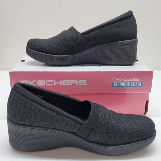 Skechers Pier-Lite Hot Seat Black  Women's Comfort Shoes Size 8 image number 1