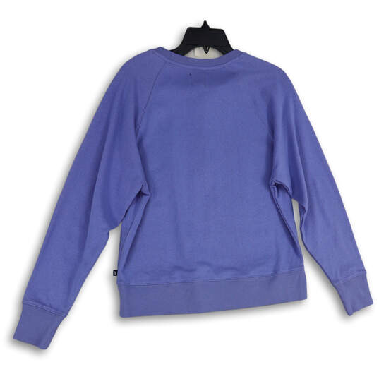 NWT Womens Blue Henley Neck Long Sleeve Pullover Sweatshirt Size M image number 2