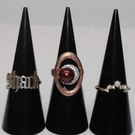 Assortment of 5 Sterling Silver, Vermeil, & Rose Gold Plated Rings (Sizes 4 - 7) - 15.0g image number 3