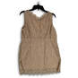 NWT Womens Beige Floral Lace V-Neck Scalloped Hem Sleepwear Tank Top Sz XL image number 2