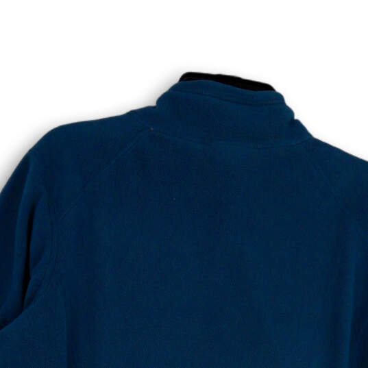 Womens Blue Long Sleeve 1/4 Zip Mock Neck Pullover Sweatshirt Size X-Large image number 4