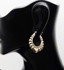 Artisan 925 Pressed Flower Pendant Necklace & Hoop Earrings w/ Frog Ring 22g alternative image