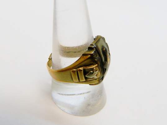 Vintage Craft 10K White & Yellow Gold Free Mason Ring For Repair 5.4g image number 3