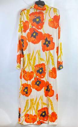 Vera For Formfit Rogers Women Orange Print Maxi Shirt Dress L alternative image