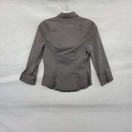 Prada Women's Gray 3/4 Sleeve Button Up Shirt Size 42 alternative image