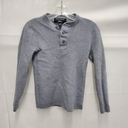 Banana Republic MN's Merino Wool Gray Pullover Sweater Size XS image number 1