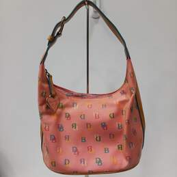 Womens Pink Leather Monogram Inner Pocket Shoulder Strap Bag Charm Hobo Bag