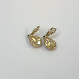 Designer Givenchy Gold-Tone Yellow Crystal Cut Stone Dangle Drop Earrings alternative image