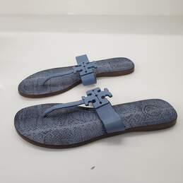 Tory Burch Women's Blue Snake Embossed Leather Thong Flip Flop Sandals Size 8M alternative image