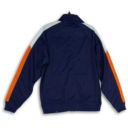 Mens Navy Blue Orange Houston Astros MLB Mock Neck Full-Zip Jacket Size Small alternative image