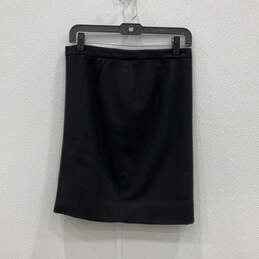Womens Black Long Sleeve Peak Lapel Two Piece Skirt Suit Set Size 6 alternative image