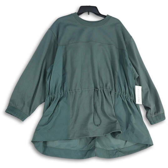 NWT Womens Green Crew Neck Long Sleeve Pullover Sweatshirt Size 3X image number 1