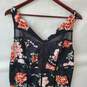 Torrid Body Con Black Pink Floral Dress in Size 1 NWT image number 2