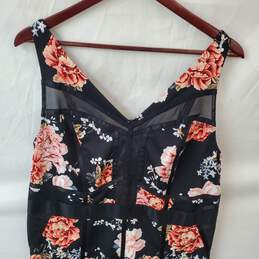 Torrid Body Con Black Pink Floral Dress in Size 1 NWT alternative image
