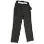 NWT Womens Gray Flat Front Slash Pocket Straight Leg Dress Pants Size 8 image number 1