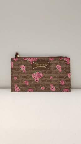 Juicy Couture For Get Me Not Rose Print Clutch Wristlet Wallet