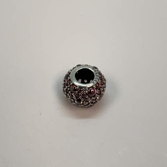 Designer Pandora S925 ALE Sterling Silver Pave Red Zirconia Beaded Charm image number 2