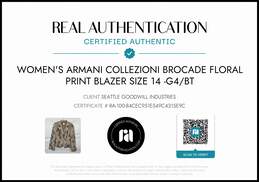 Armani Collezioni Women's Brocade Floral Print Blazer Size 14 w/COA alternative image