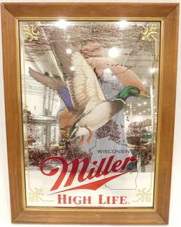 Vintage Miller High Life Sportsmen's Series Duck First Edition Mirror Bar Sign