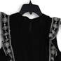 NWT Womens Black White Akemi+Kin Adelina Embroidered Blouse Top Size 12 image number 4