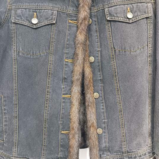 Women's Fur Lined Jean Jacket image number 4