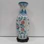 Large Chinese Style Porcelain Vase w/ Stand image number 2