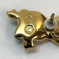 Designer Swarovski Gold-Tone Crystal Stone Owl Face Mask Enamel Bow Pin image number 4
