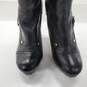 Tory Burch Black Pebbled Leather Gold Buckle Knee High Boots Women's Size 5 image number 7