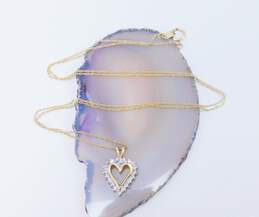 10K Yellow Gold Diamond Accent Open Heart Pendant Necklace 1.8g alternative image