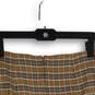 NWT Womens Brown Plaid Pleated Back Zip Short A-Line Skirt Size M image number 4