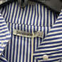 NWT Womens Blue White Striped Long Sleeve Button Front Shirt Dress Size M image number 3