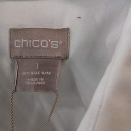 Chico's Women's White LS Cotton No Iron Tunic Size 1 NWT alternative image