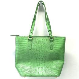 Brahmin Croc Embossed Leather Asher Shoulder Bag Lime Green alternative image