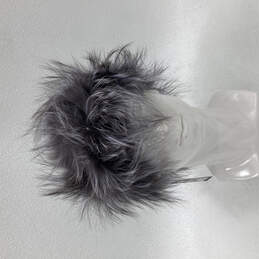 NWT Womens Blue Gray Adjustable Gorgeous Cozy Gift Fox Fur Headband