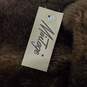 NWT Mintage Vintage WM's Brown Leather Sheepskin Suede Fur Collar Jacket Size 16 image number 3
