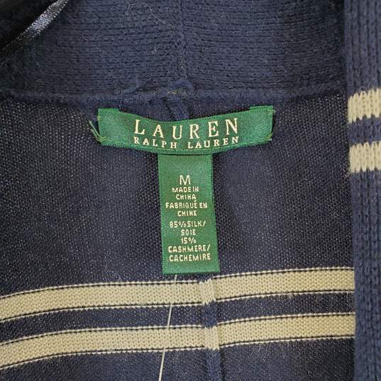 Ralph Lauren Women's Blue Striped Cardigan SZ M NWT image number 2