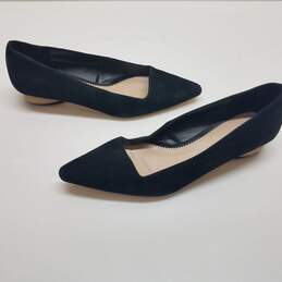 Zara Women's Black Suede Leather Pointed Toe Low Heels Size 6.5