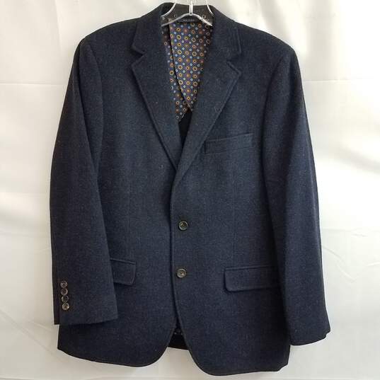 Brooks Brothers Regent Dondi Jersey Blue Chevron Men's Suit Jacket Size 40S image number 1