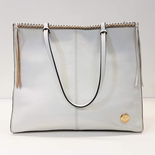 Vince Camuto Litzy Glacier Gray Leather Tote Bag image number 2