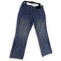 NWT Womens Blue Denim Medium Wash Embroidered Straight Leg Jeans Size 16 image number 2
