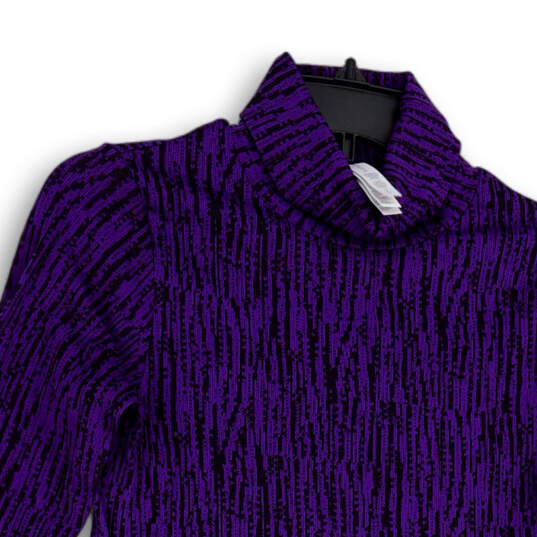 Womens Purple Black Flurry Elemental Turtleneck Activewear Top Size Small image number 3