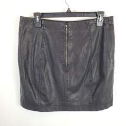 Free People Women Black Faux Leather Skirt Sz 12 alternative image
